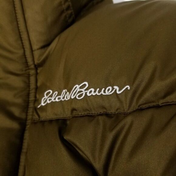EDDIE BAUER Quilted Down StormRepel DWR Cargo Puffer Parka Jacket Small Gorpcore - Picture 6 of 10